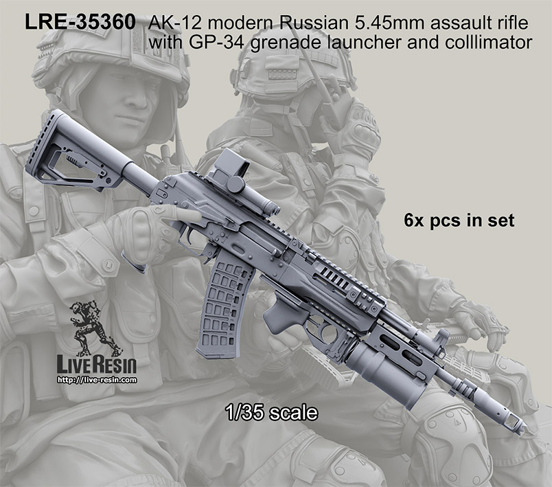 NEW FROM LiveResin 1/35 LRE35360 AK-12 modern Russian 5.45mm 