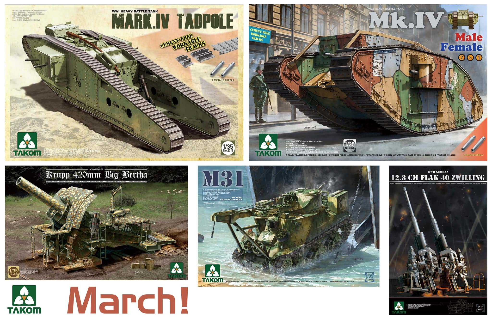 TAKOM These 5 items will be reissued in March, with turned metal gun  barrels included in no.2015  2076. – toylandhobbymodelingmagazine