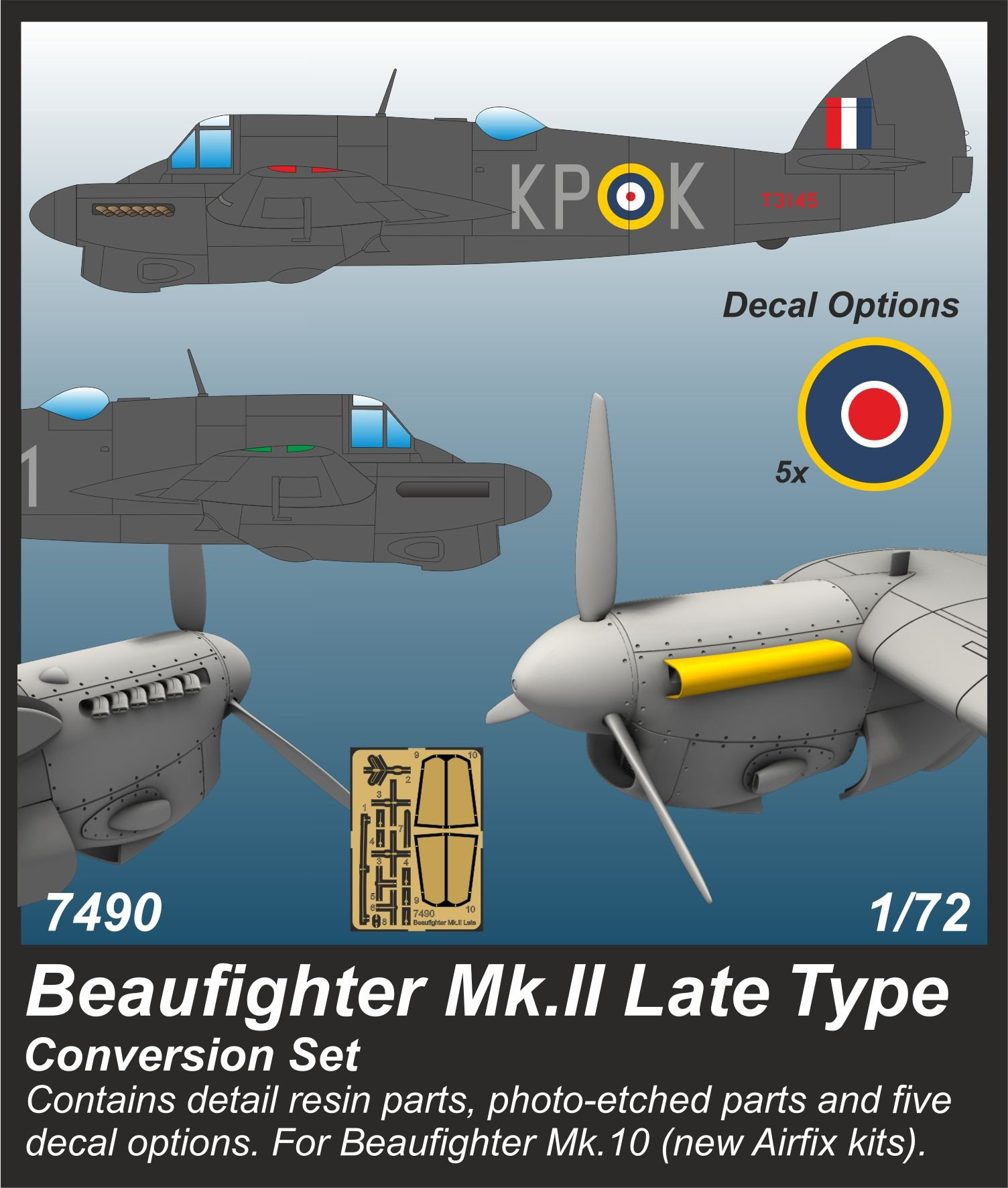 CMK Beaufighter Mk.II Late Type Conversion set 1/72 (for Airfix 