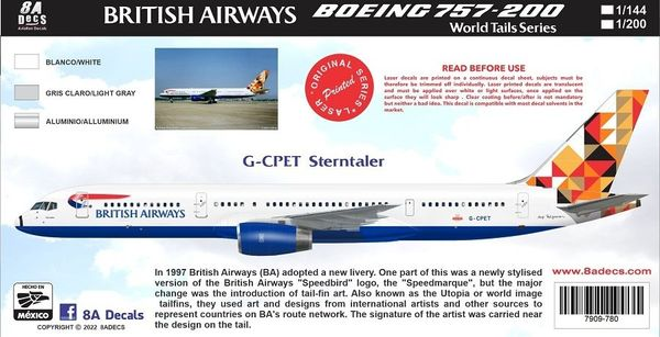 Boeing 757 Vc-32 Air Force one ZVEZDA 1/144 PAS-DECALS 